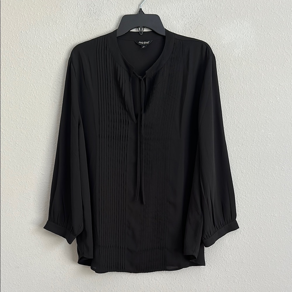 Lucky brand black sheer XL blouse